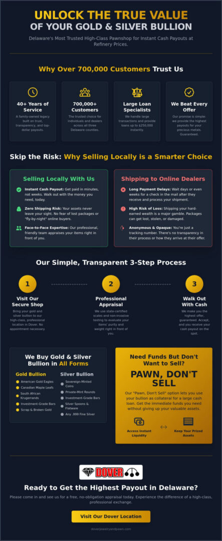 Sell Gold & Silver Bullion in Delaware | Top Prices Paid